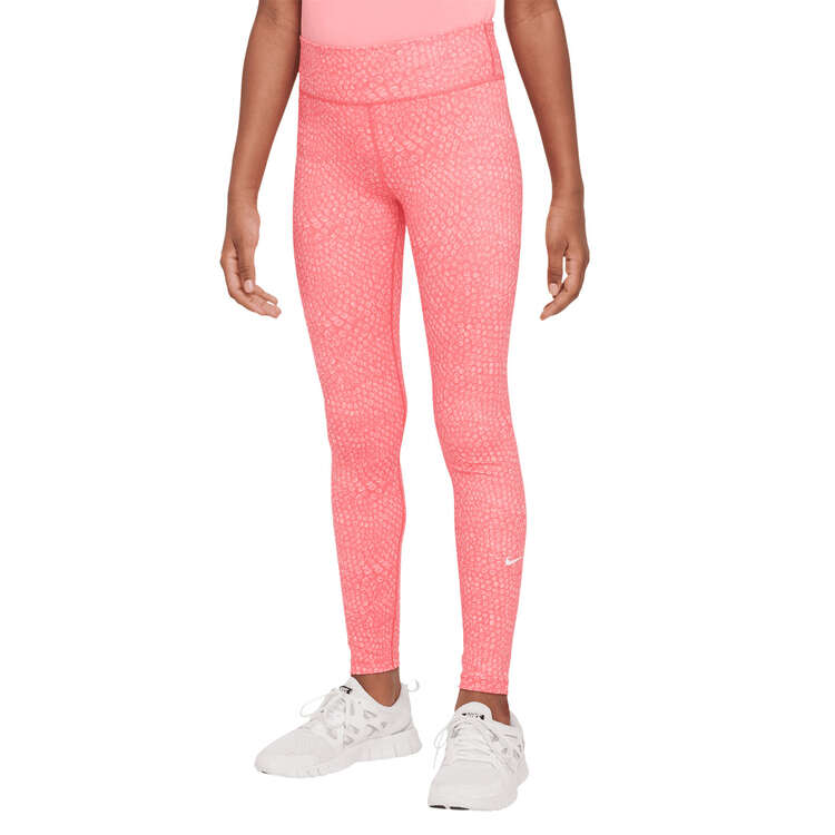 Nike Girls Dri-FIT One AOP WC Tights, Pink, rebel_hi-res