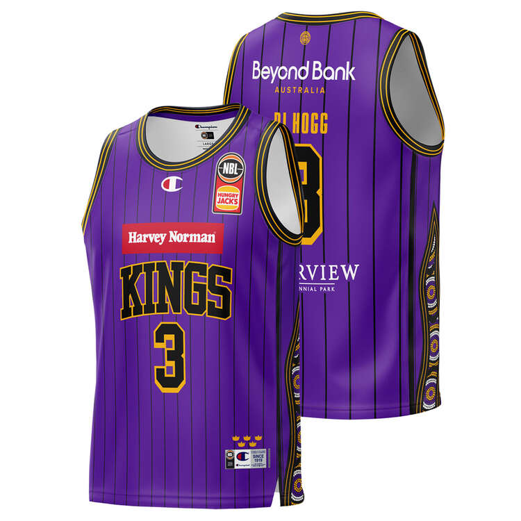 Champion Youth Sydney Kings D. J. Hogg 2023/24 Home Basketball Jersey, Purple, rebel_hi-res