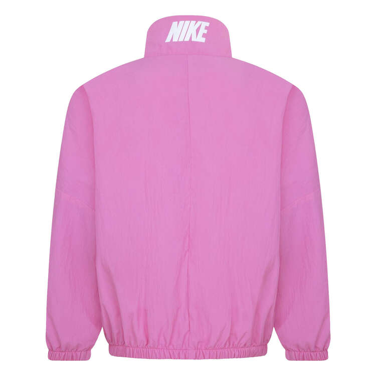 Nike Junior Girls Swoosh Windbreaker Jacket Pink/White 4, Pink/White, rebel_hi-res