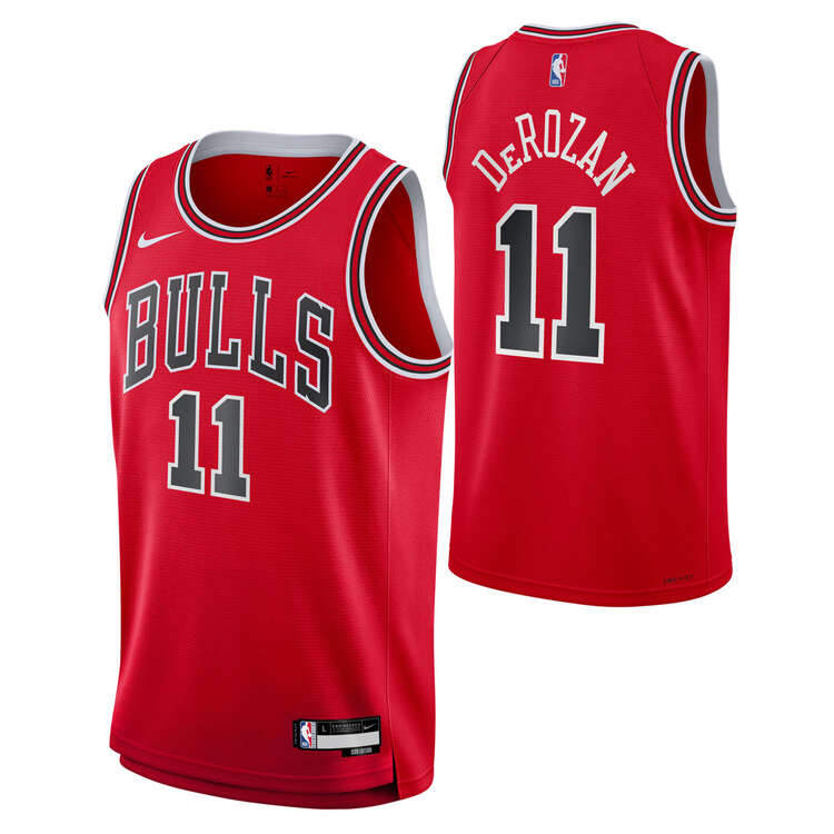 Nike Youth Chicago Bulls Demar Derozan 2023/24 Icon Basketball Jersey, Red, rebel_hi-res