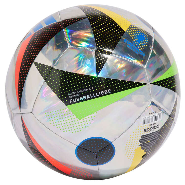 adidas Euro 2024 Fussballliebe Foil Match Ball Replica Football, Silver, rebel_hi-res