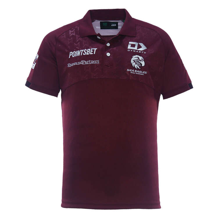 Manly Warringah Sea Eagles 2024 Mens Media Polo Red S, Red, rebel_hi-res
