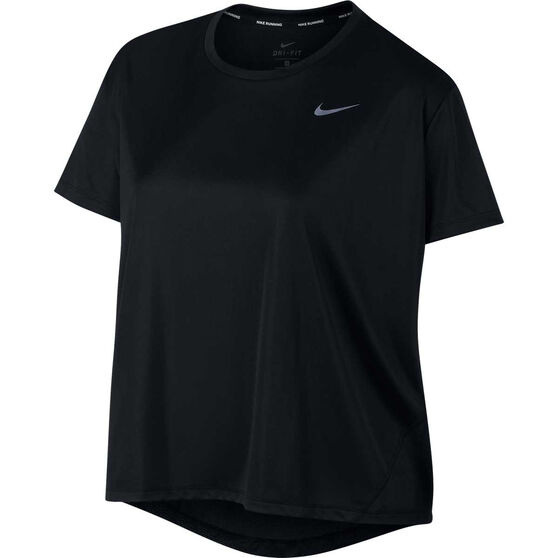 Nike Womens Dri-FIT Miler Tee Plus Black XL, Black, rebel_hi-res