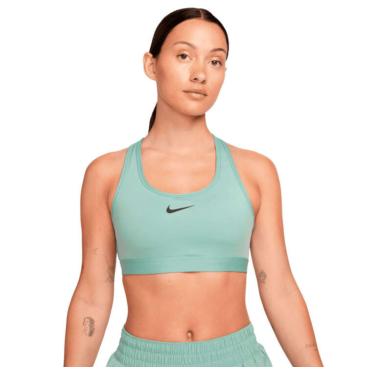 Nike Womens Swoosh Medium-Support Padded Sports Bra Blue XS, Blue, rebel_hi-res