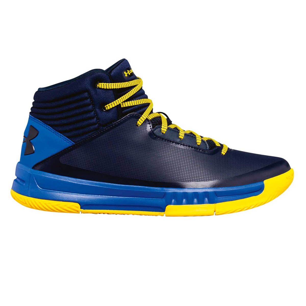 blue and yellow under armour shoes