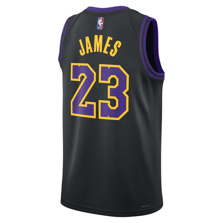 Nike Los Angeles Lakers LeBron James 2023/24 City Basketball Jersey, Black, rebel_hi-res