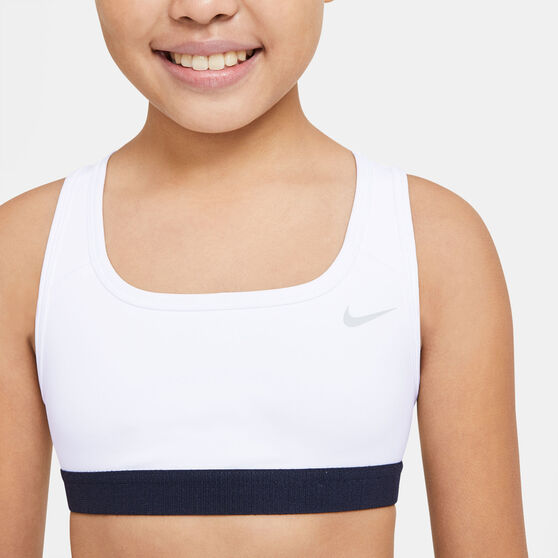 Nike Girls Swoosh Sports Bra, White, rebel_hi-res