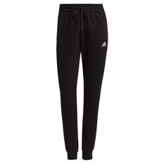 adidas Womens Essentials Fleece 3-Stripes Pants Black XS, Black, rebel_hi-res