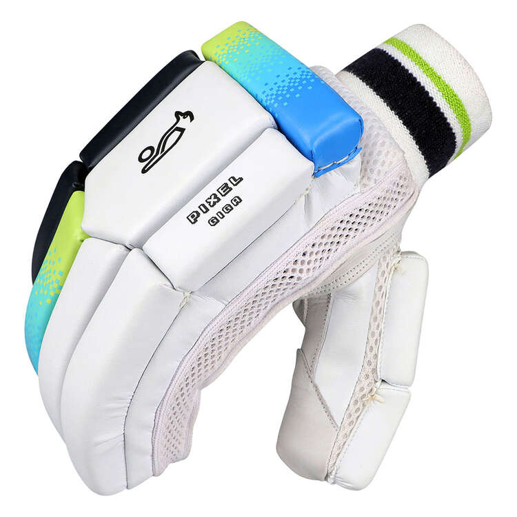 Kookaburra Pixel Giga Cricket Batting Gloves White/Blue Right Hand, White/Blue, rebel_hi-res