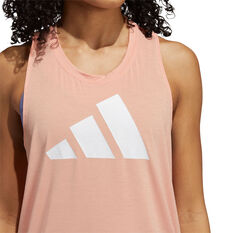 adidas Womens 3-Stripes Logo Tank, Pink, rebel_hi-res