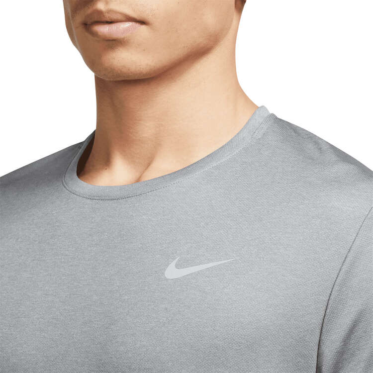 Nike Mens Dri-FIT UV Miller Running Tee, Grey, rebel_hi-res