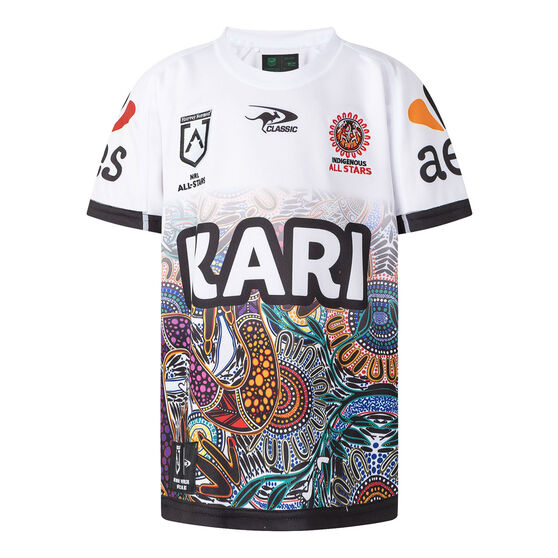 Indigenous All Stars Youth 2022 Home Jersey, White, rebel_hi-res