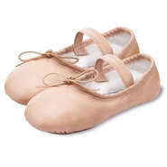 Flo Dance Girls Leather Ballet Shoes Pink 11, Pink, rebel_hi-res