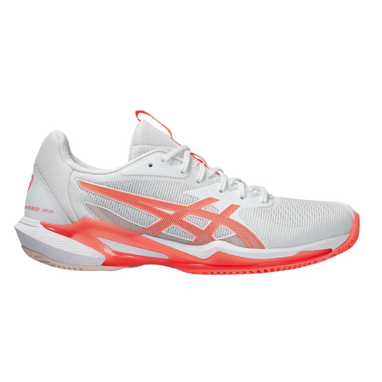 Asics Gel Solution Speed FF 3 Womens Tennis Shoes, White/Orange, rebel_hi-res