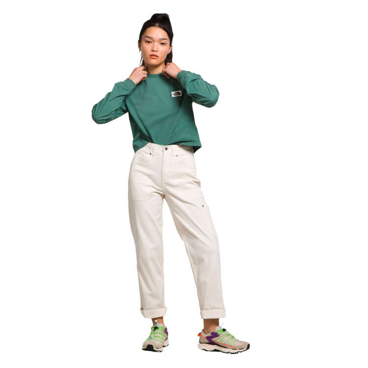 The North Face Womens Heritage Patch Longsleeve Tee, Green, rebel_hi-res