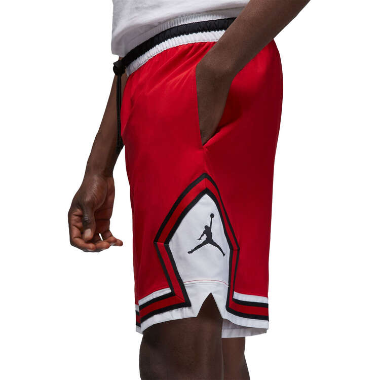 Jordan Mens Dri-FIT Woven Diamond Basketball Shorts, Red, rebel_hi-res