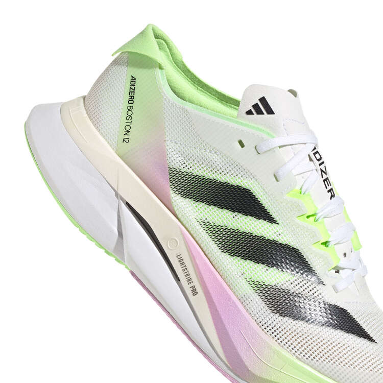 adidas Adizero Boston 12 Womens Running Shoes, Green/Purple, rebel_hi-res