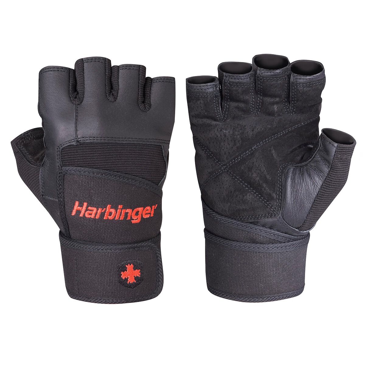 Black Harbinger Unisex Training Grip Wrist Wrap Weight Lifting Gloves
