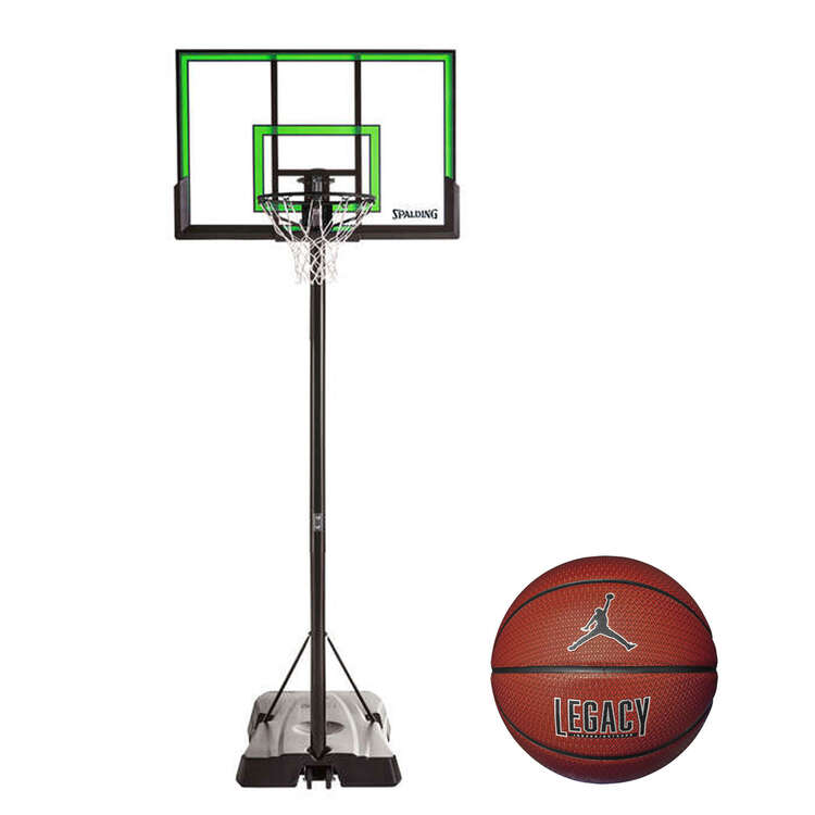 Spalding 48" Baller Hoop & Jordan Legacy 2.0 Ball Basketball Set, , rebel_hi-res