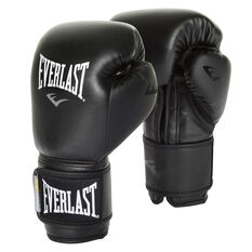 Everlast Powerlock Training Boxing Gloves Black 12oz, Black, rebel_hi-res