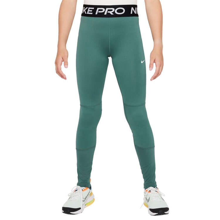 Nike Pro Kids Dri-Fit One Leggings Green/Black XS, Green/Black, rebel_hi-res