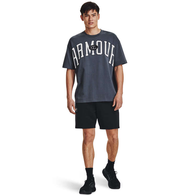 Under Armour Mens UA Arch Oversized Heavyweight Tee, Grey, rebel_hi-res