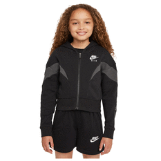 Nike Air Girls Sportswear French Terry Hoodie Black/Grey XS XS, Black/Grey, rebel_hi-res