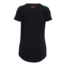 Under Armour Girls Live Sportstyle Graphic Tee Black XS, Black, rebel_hi-res