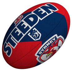 Steeden NRL Sydney Roosters 11 Inch Supporter Rugby League Ball Red/Blue 11 Inch, , rebel_hi-res