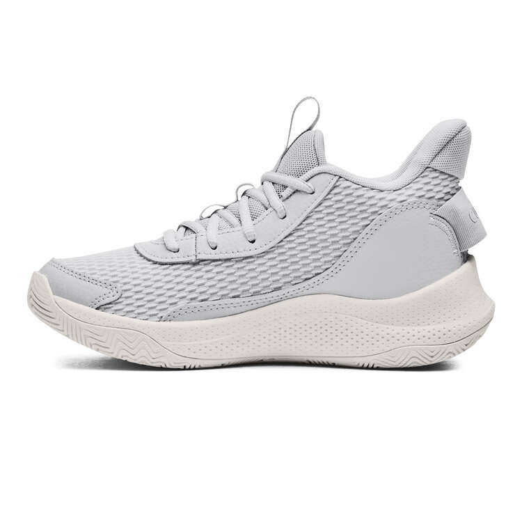 Under Armour Curry 3Z7 GS Basketball Shoes Grey US 4, Grey, rebel_hi-res