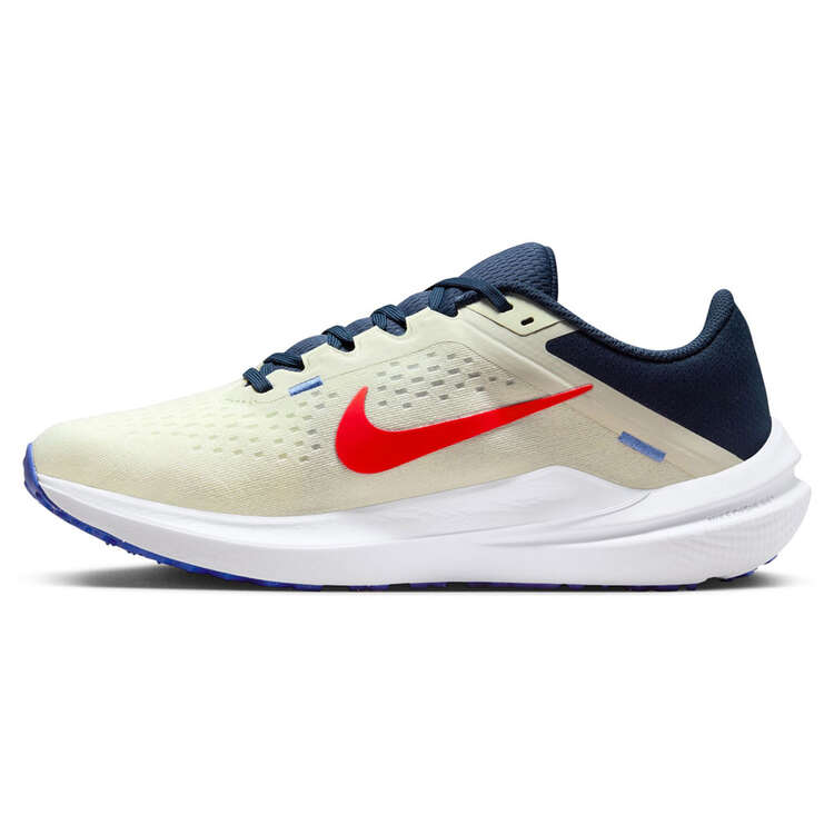 Nike Air Winflo 10 Mens Running Shoes White/Navy US 7, White/Navy, rebel_hi-res