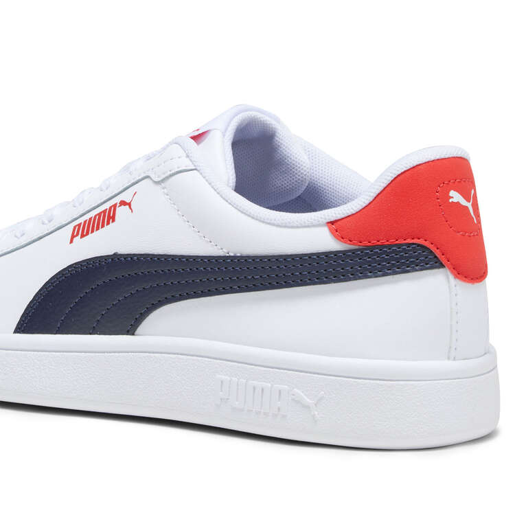 Puma Smash 3.0 GS Kids Casual Shoes, White/Navy, rebel_hi-res