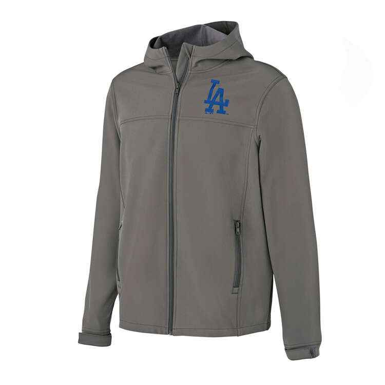 Los Angeles Dodgers Mens Soft Shell Jacket Grey S, Grey, rebel_hi-res