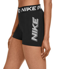 Nike Pro Womens Graphic 3 Inch Training Shorts, Black, rebel_hi-res