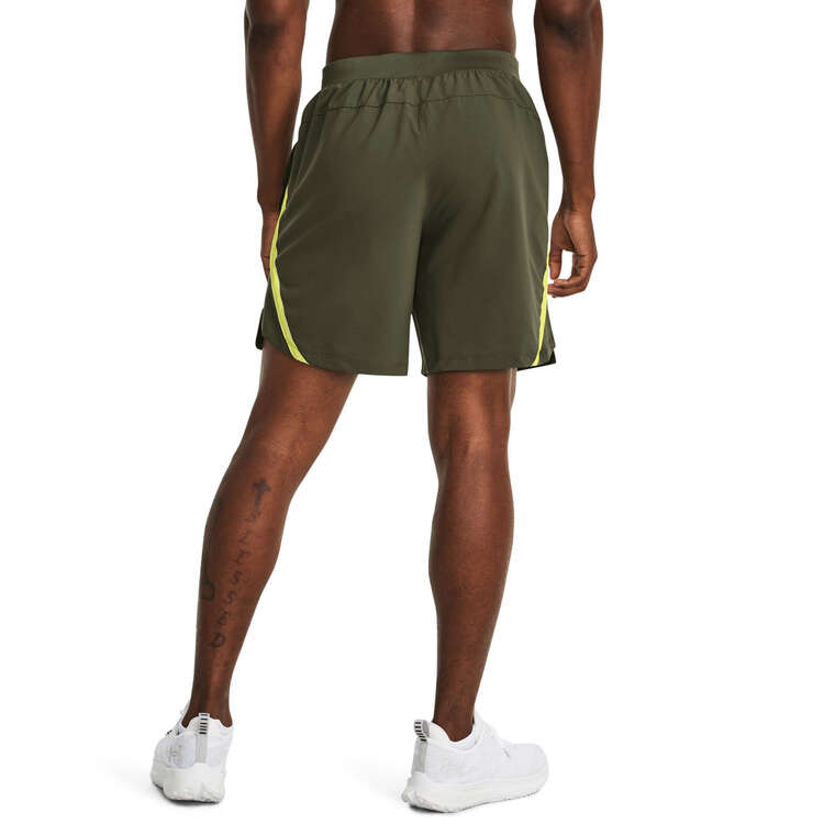 Under Armour Mens UA Launch 7-inch Running Shorts Green S, Green, rebel_hi-res