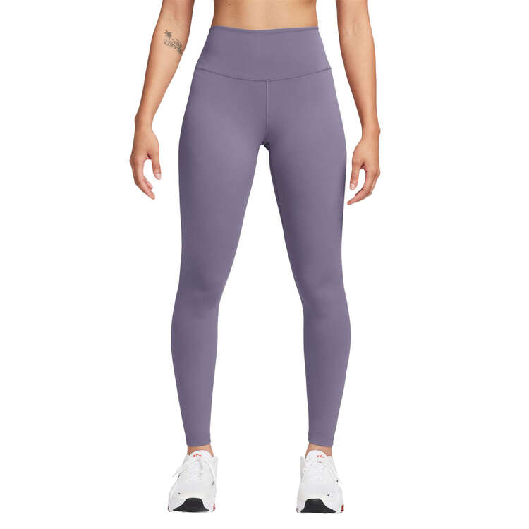 Nike One Womens High Waisted Full Length Tights, Purple, rebel_hi-res