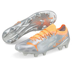 Puma Ultra 1.4 Football Boots, Silver/Orange, rebel_hi-res