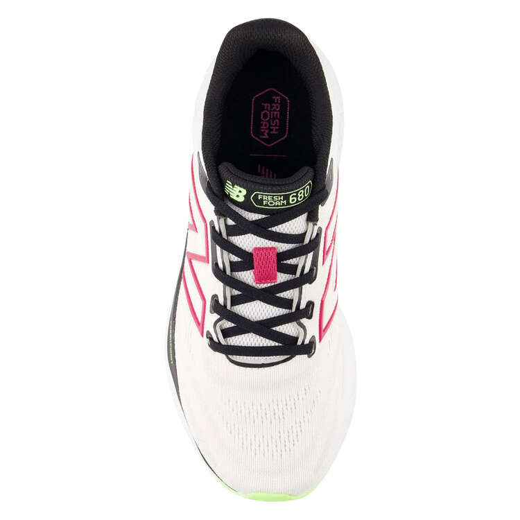 New Balance 680 V8 Womens Running Shoes, White/Black, rebel_hi-res