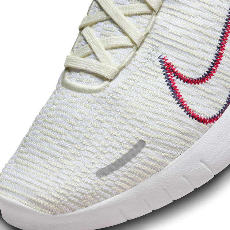 Nike Free Run Flyknit Next Nature Mens Running Shoes, White/Red, rebel_hi-res