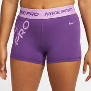 Nike Pro Womens Dri-FIT Mid-Rise 3 Inch Graphic Shorts, , rebel_hi-res