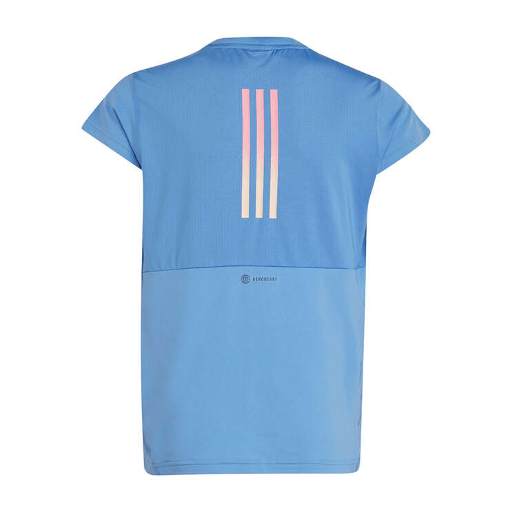 adidas Girls AEROREADY 3-Stripes Tee, Blue, rebel_hi-res