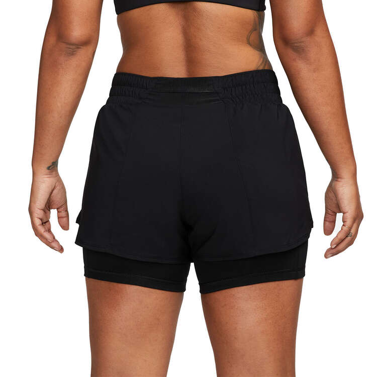 Nike One Womens Dri-FIT 2 In 1 Shorts Black XS, Black, rebel_hi-res