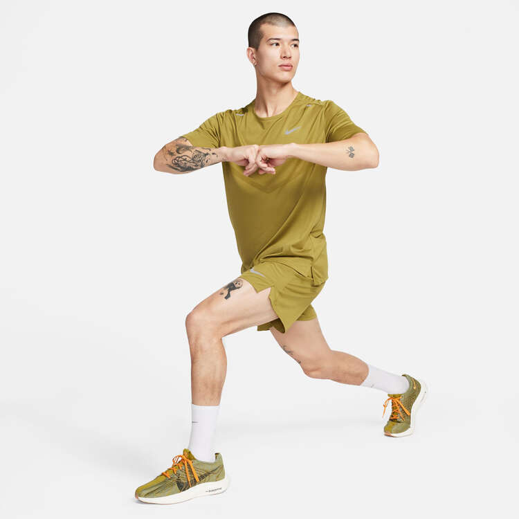 Nike Mens Dri-FIT Challenger Run Division 5-inch Brief-Lined Running Shorts, Green, rebel_hi-res