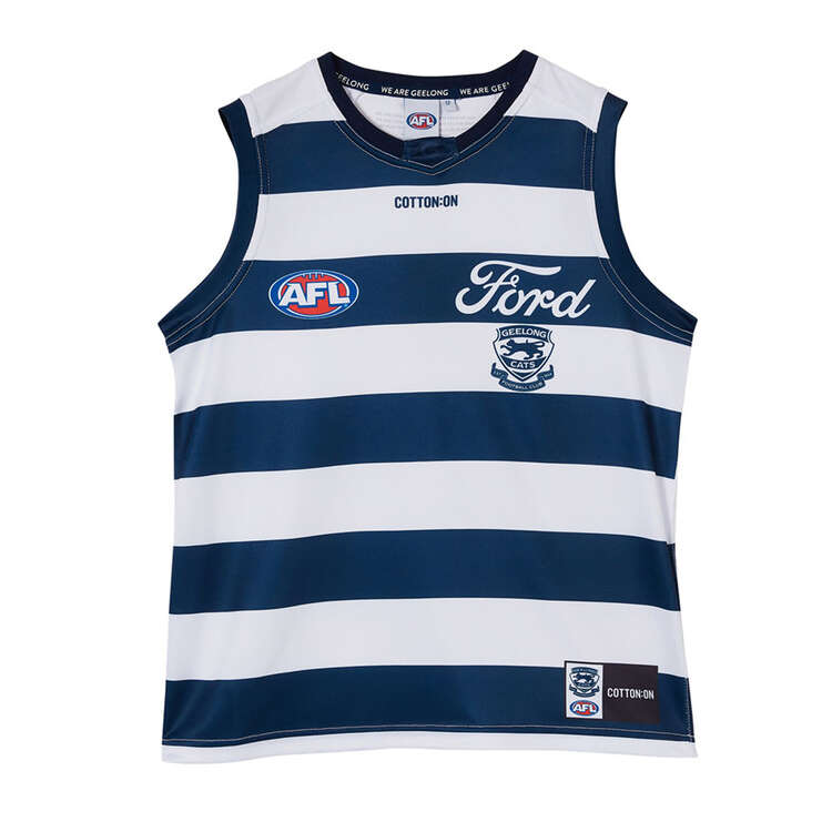 Geelong Cats 2024 Kids Home Guernsey White 6, White, rebel_hi-res
