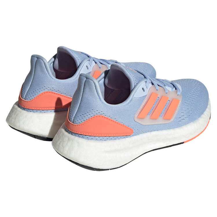 adidas Pureboost 22 Womens Running Shoes, Blue/Orange, rebel_hi-res