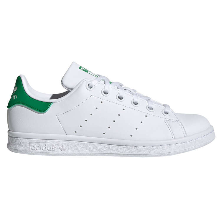 adidas Originals Stan Smith GS Kids Casual Shoes White/Green US 4, White/Green, rebel_hi-res