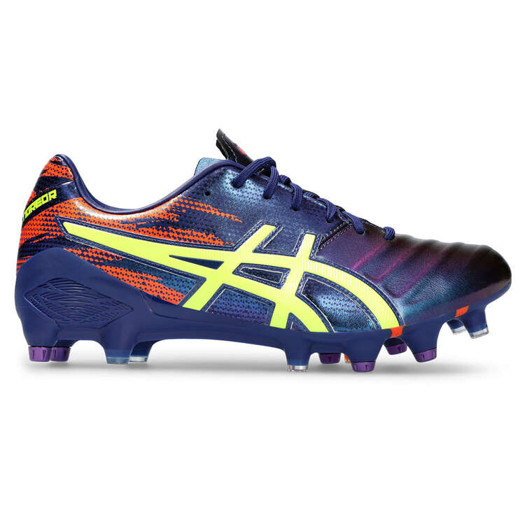 Asics Lethal Tigreor FF Hybrid Rugby Boots, Blue/Yellow, rebel_hi-res