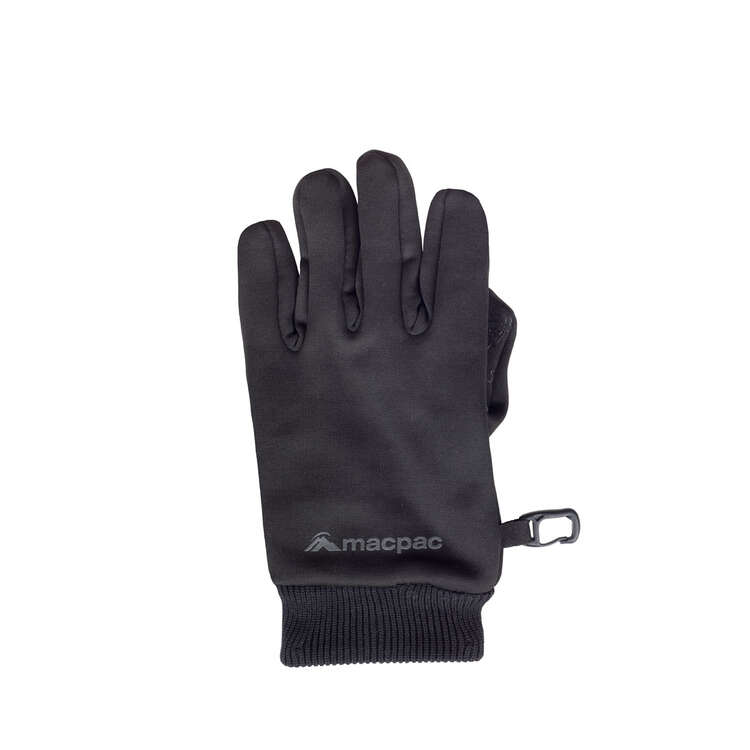 macpac Kids Fleece Gloves Black S, Black, rebel_hi-res