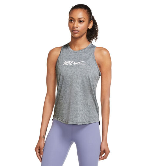 Nike Womens Dri-FIT Graphic Training Tank, Grey, rebel_hi-res
