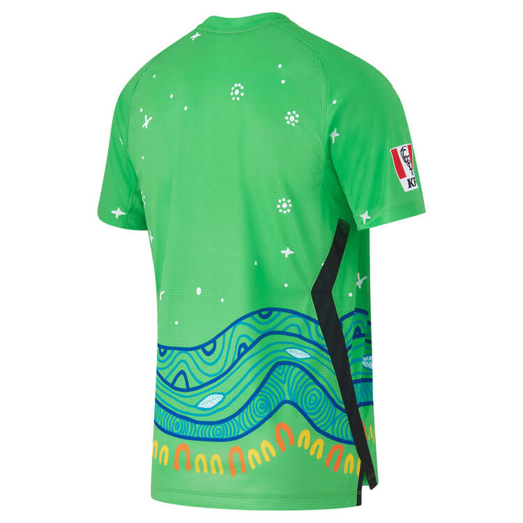 Nike Mens Melbourne Stars 2023/24 Indigenous Cricket Shirt, Green, rebel_hi-res